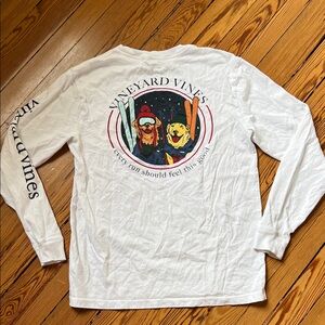 Vineyard Vines Long Sleeve Tee with Ski Dogs - Skiing Skier